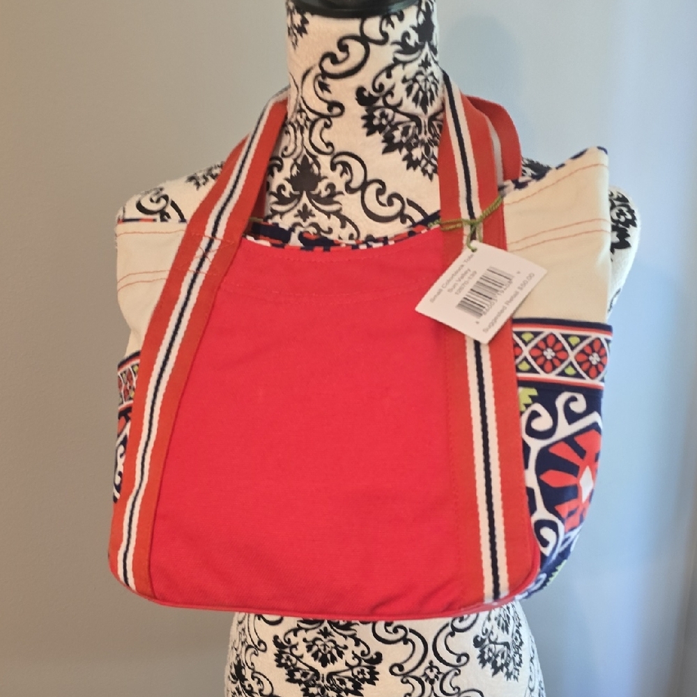 Vera Bradley Red and Cream Shoulder Bag with Classic Design